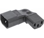 InLine® Netzadapter IEC 60320 C14 / C13, links/rechts gewinkelt, 3pol. Kaltgeräte