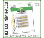 HEITECH Power-Accu NiMh 800mAh Mirco AAA HR03 1,2V Akku 4er-Blister