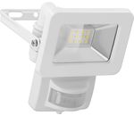LED-Außenstrahler Flutlicht IP44 10W 850lm neutral-weiß Bewegungsmelder weiß