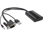 InLine Konverter VGA+Audio zu HDMI, Eingang VGA und Klinke Audio Stereo, Ausgang HDMI, inkl. USB Stromversorgung