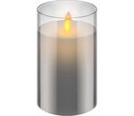 LED-Echtwachs-Kerze im Glas, 7,5 x 12,5 cm; wunderschöne und sichere Lichtlösung für viele Bereiche wie Haus und Loggia, Büros oder Schulen