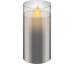 LED-Echtwachs-Kerze im Glas, 7,5 x 15 cm; wunderschöne und sichere Lichtlösung für viele Bereiche wie Haus und Loggia, Büros oder Schulen