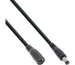 InLine® DC Verlängerungskabel, DC Stecker/Buchse 5,5x2,5mm, AWG 18, schwarz, 0,5m