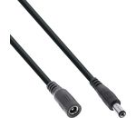 InLine DC Verlängerungskabel, DC Stecker/Buchse 5,5x2,5mm, AWG 18, schwarz, 0,5m