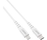 InLine USB-C Lightning Kabel, für iPad, iPhone, iPod, silber/Alu, 1m MFi-zertifiziert