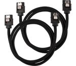 Corsair Premium Sleeved SATA-Kabel 60cm - schwarz