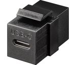 Keystone-Modul USB-C™-Verbinder, USB 3.2 Gen 2 (10 Gbit/s), schwarz; USB-C™-Buchse > USB-C™-Buchse
