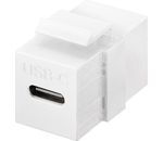Keystone-Modul USB-C™-Verbinder, USB 3.2 Gen 2 (10 Gbit/s), weiß; USB-C™-Buchse > USB-C™-Buchse