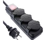 InLine® Outdoor-Steckdosenleiste, 3-fach Schutzkontakt, IP44, mit Schalter, 3m