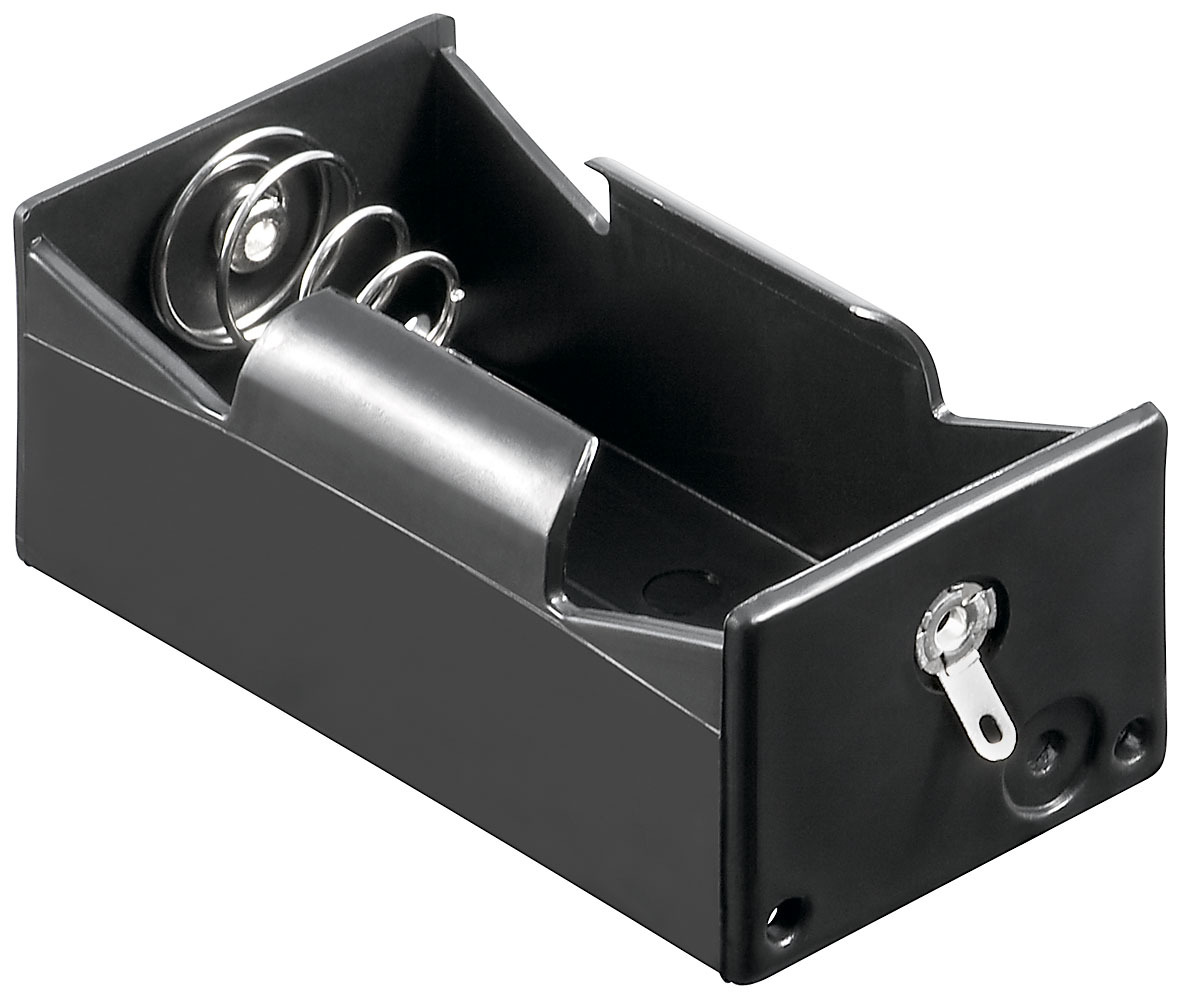 2x Batteriehalter 3,7V - Hochtemperaturbeständig, 7x2x2cm, Schwarz