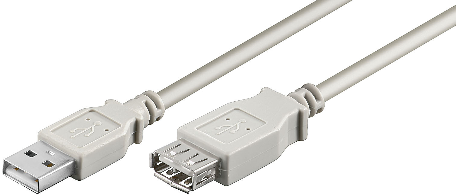 USB 2.0 Hi-Speed Verlängerungskabel; USB Verl AA 180 HiSpeed 2.0 GRAU 1.8m - Bild 1 von 1