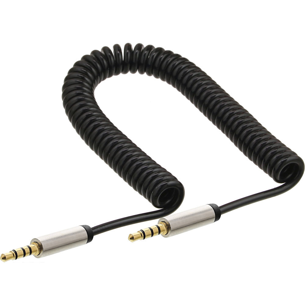 5x InLine  Slim Audio Spiralkabel Klinke 3 5mm ST ST 4 