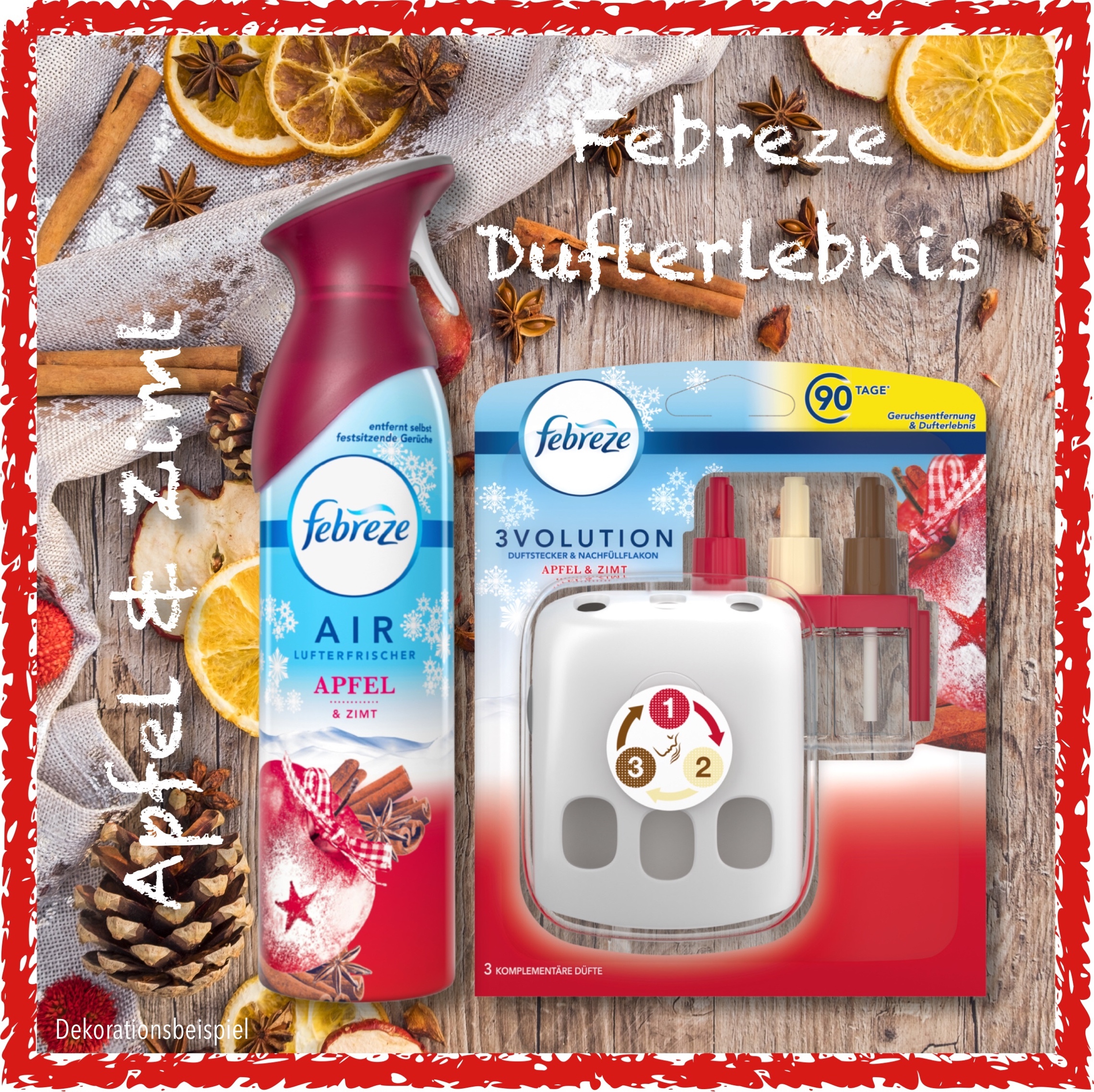 SET Febreze Christmas Fragrance Apple & Cinnamon Air Freshener