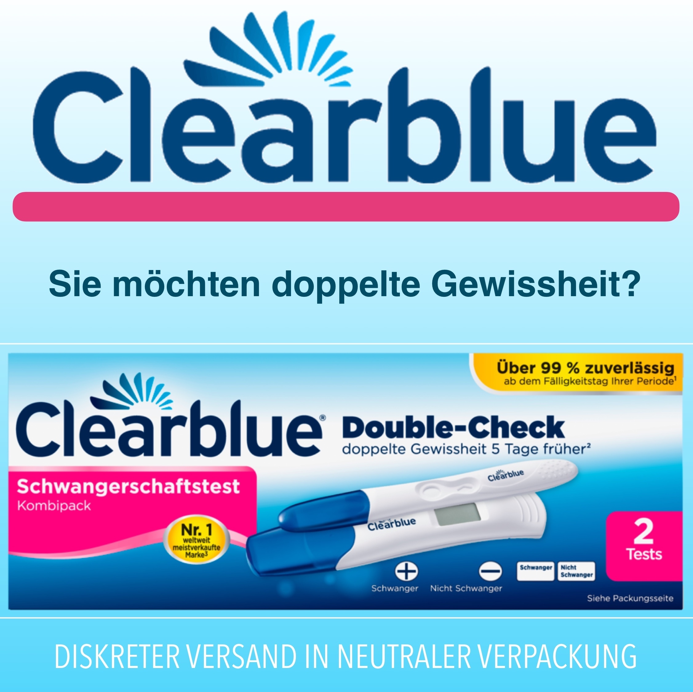 Visual Clearblue Schwangerschaftstest Kombipack 5 Tage früher testen Digital 