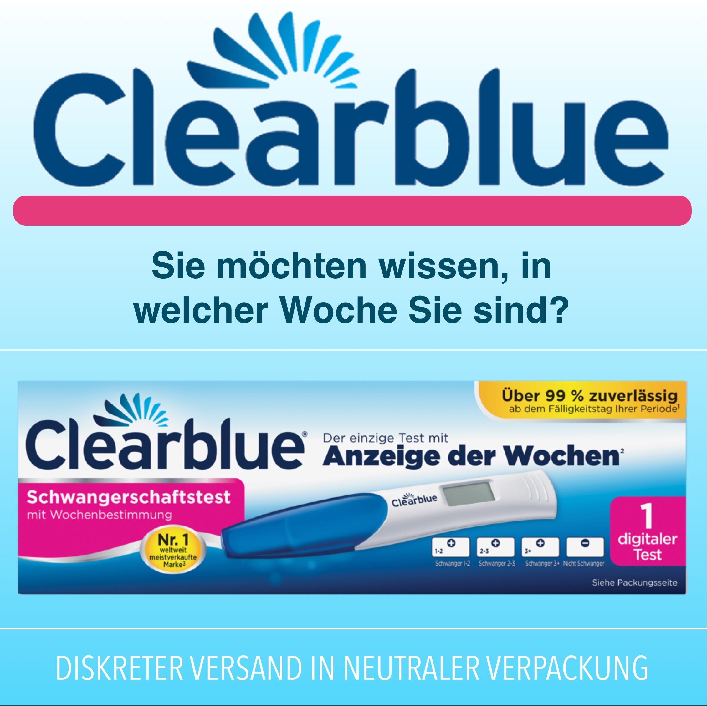 1 2 wochen schwanger clearblue