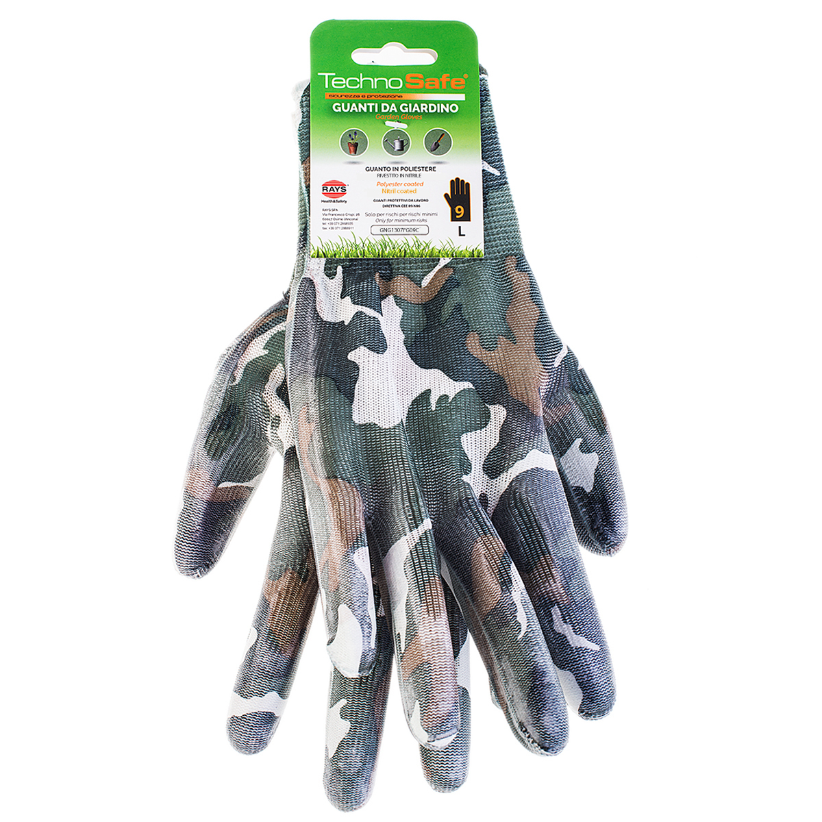 Gartenhandschuhe Technosafe kurz grün/grau/schwarz Größe 11