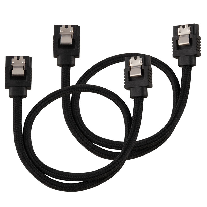 Corsair Premium Sleeved SATA-Kabel 30cm - schwarz
