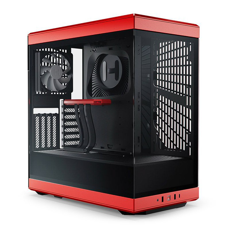 Hyte Y40 Midi Tower, Tempered Glass - schwarz /rot