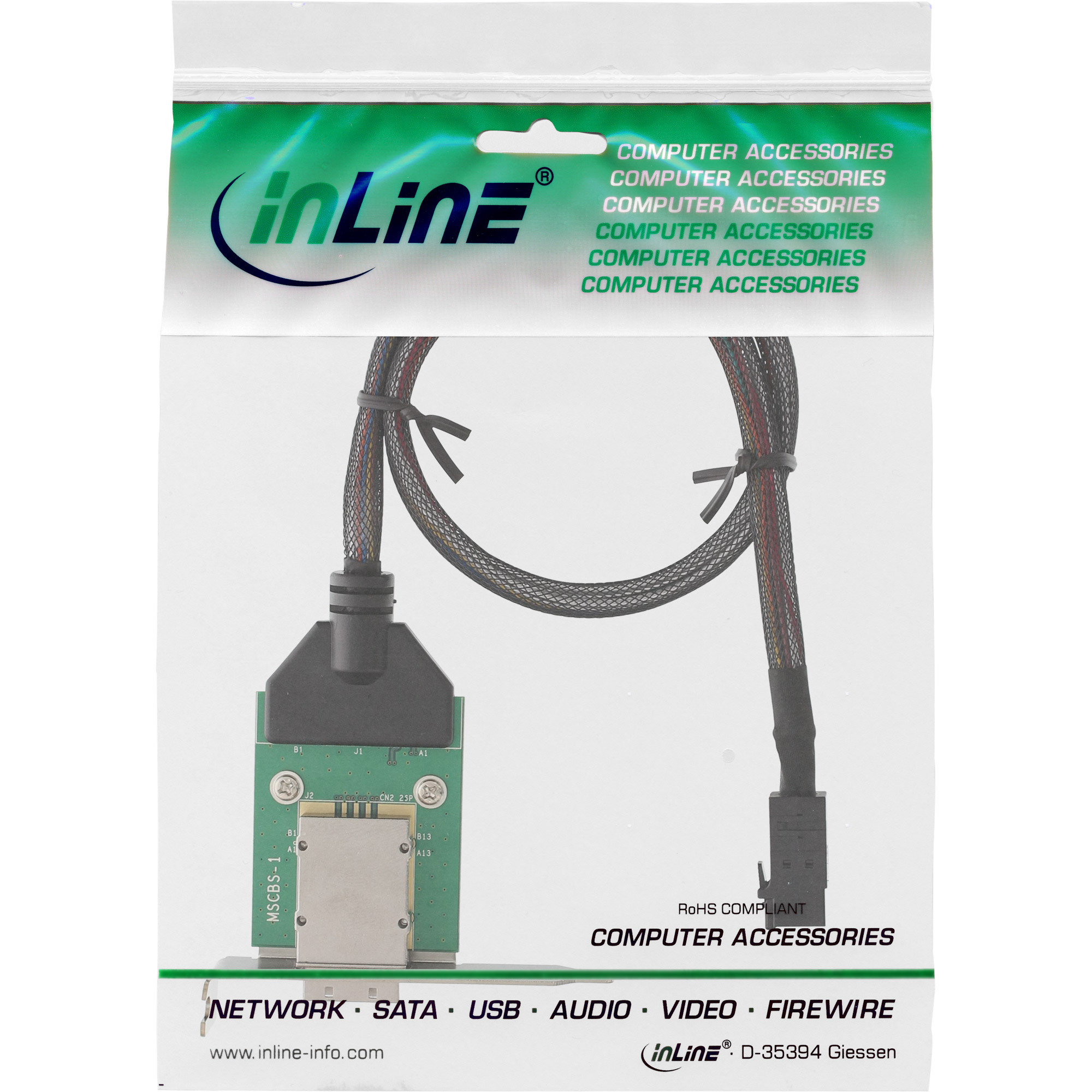 INLINE SAS HD low profile lamiera slot PCI con cavo, esterno SFF-8088 ...