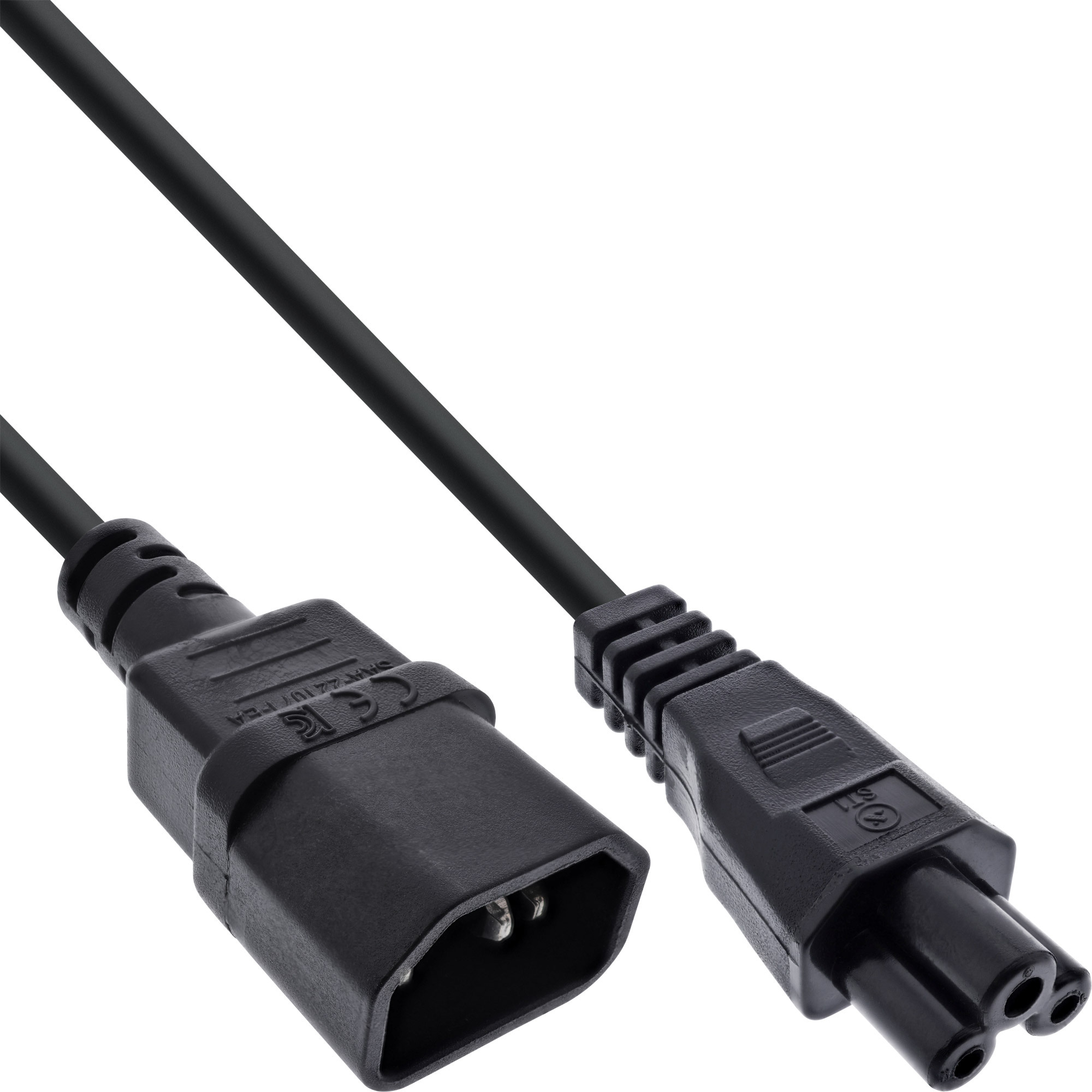 C14 Auf C5/C7 Netzkabel Verlängerung – 30 Cm, 10A 250V, Für Monitor, Drucker, Lautsprecher